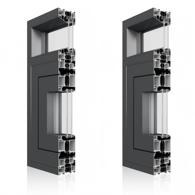 Typhoon Protection Black Aluminium Casement Windows Thermal Insulation Stable