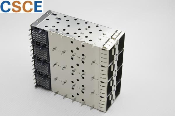2 * 4 Cage Silvery SFP Fiber Connector , SFP Port Connector Thickness 0.25mm