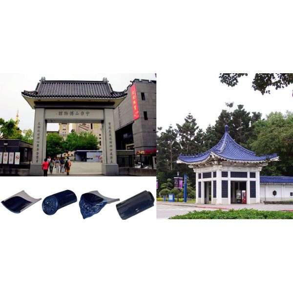 Blue Frost Resistant Glazed Ceramic Roof Tiles Build Roofing Construction Material