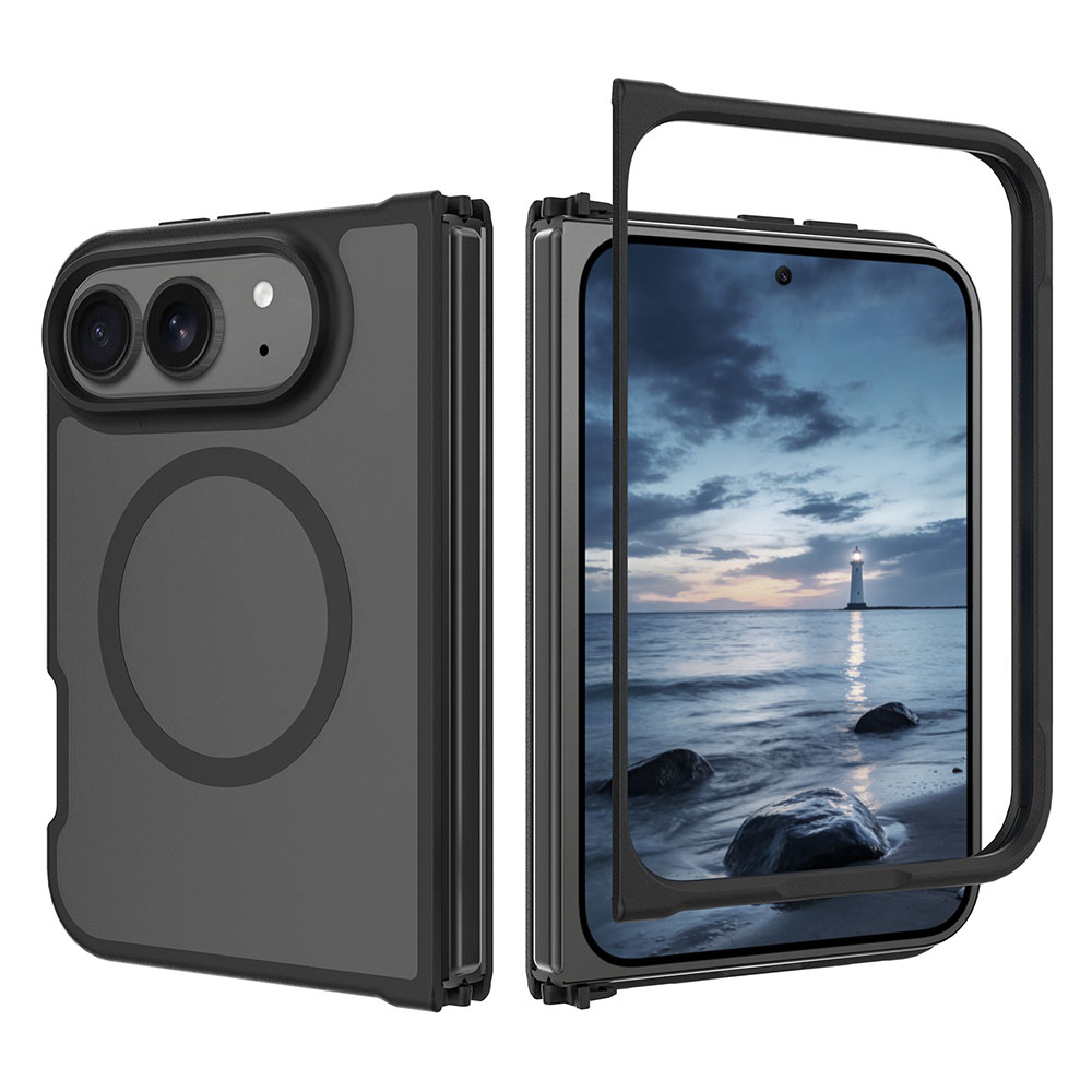 Laudtec Ultra Slim Matte Texture TPU+PC 2-in-1 Full Body Magnetic Wireless Charge Shockproof Protective Cover for iPhone 18 Fold