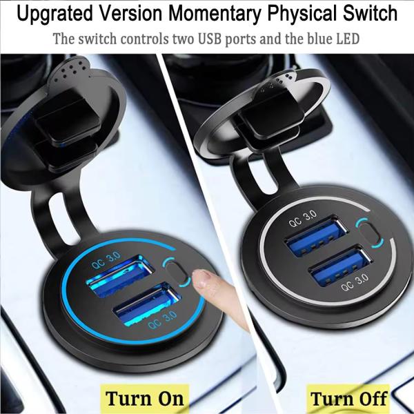 Dual QC3.0 chargeur de voiture 18W prise de charge rapide