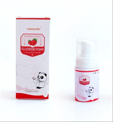 Strawberry Flavor Dental Fluoride Foam 30ml 125ml Sodium Fluoride Acid Resistant