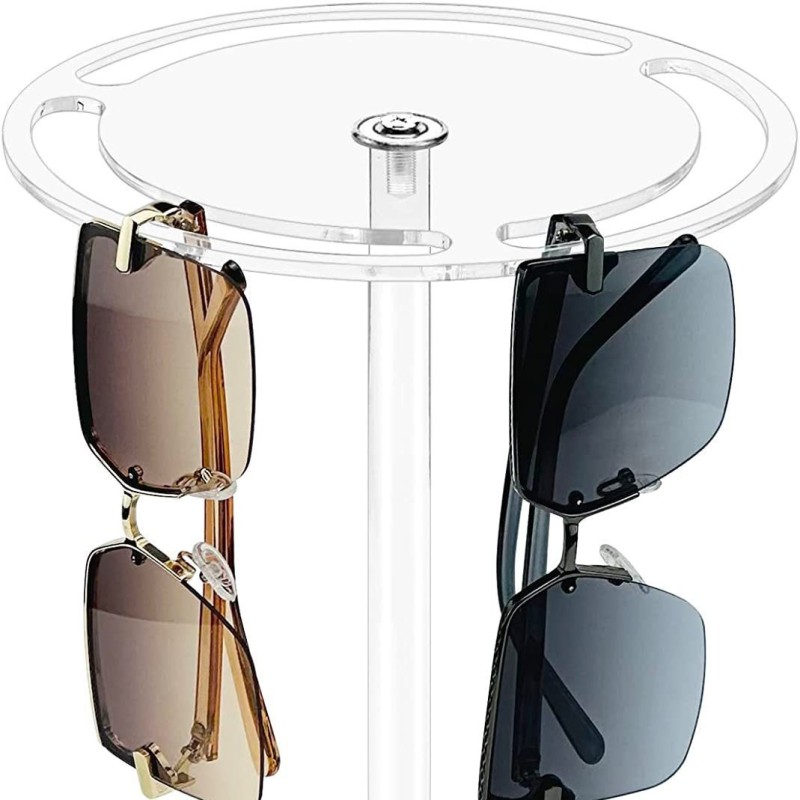 Custom Rotating Desktop Storage Rack Transparent Acrylic Sunglasses Display Rack for Bathroom or Living Room Use