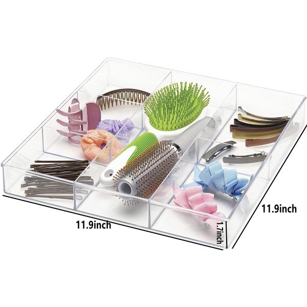 Acrylic Drawer Organizer Storage Tray Clear Desk Makeup Drawer Organizer for Kitchen  Office