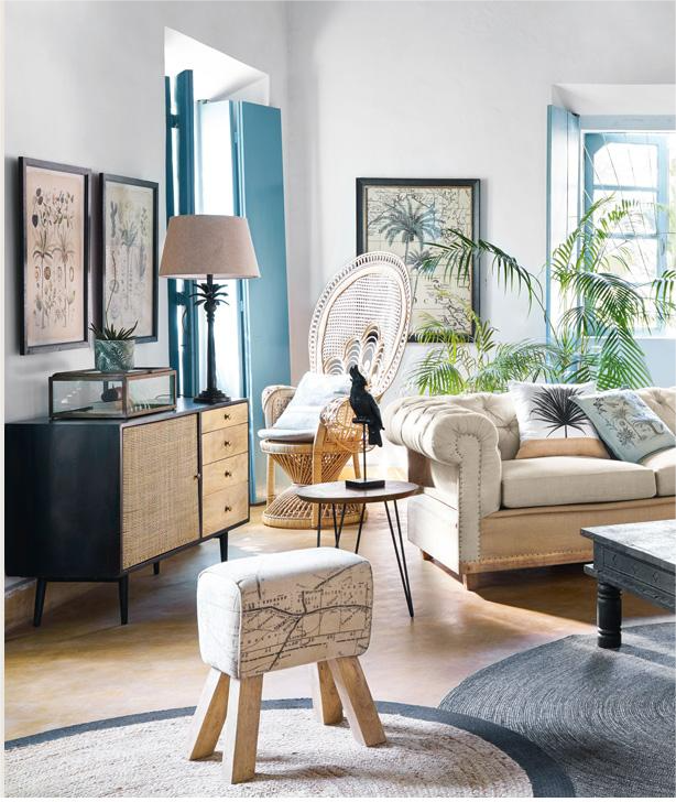 Wooden Rattan Arm Chair Outdoor Wicker Peacock Furniture