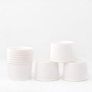 Disposable 120ml Paper Bowl Custom Logo White Kraft PE Coated For Food And Soup