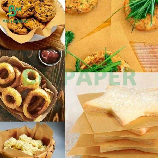 45gsm 60gsm Non-stick Baking Brown Parchment Paper 9 x 13 Inches 45 грамм 60 грамм Неприлепная пекарная коричневая пергаментная бумага 9 x 13 дюймов
