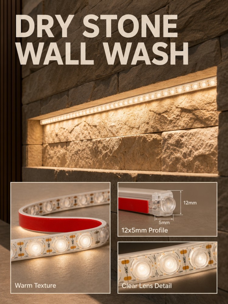 1410 Glue Filled Flexible LED Wall Washer 42LEDs/M 16W DC24V Multi Beam Angle For Grazing Lighting