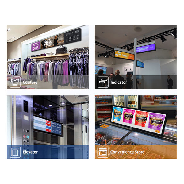 15.1 Inch Stretched Bar LCD Display 2K High Brightness 600nits For Subway Supermarket Mall Advertising