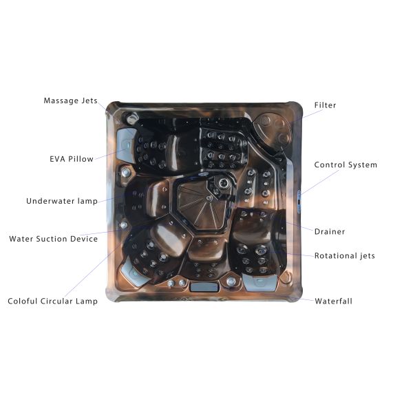 Deluxe Comfortable 5 Person Hot Tubs Outdoor Spa Massage Bathtub