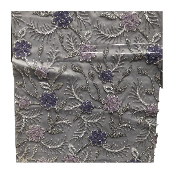 High Quality Customizable Luxury 3D African Beaded Embroidery Lace Fabric for Women's Dress Party Dress