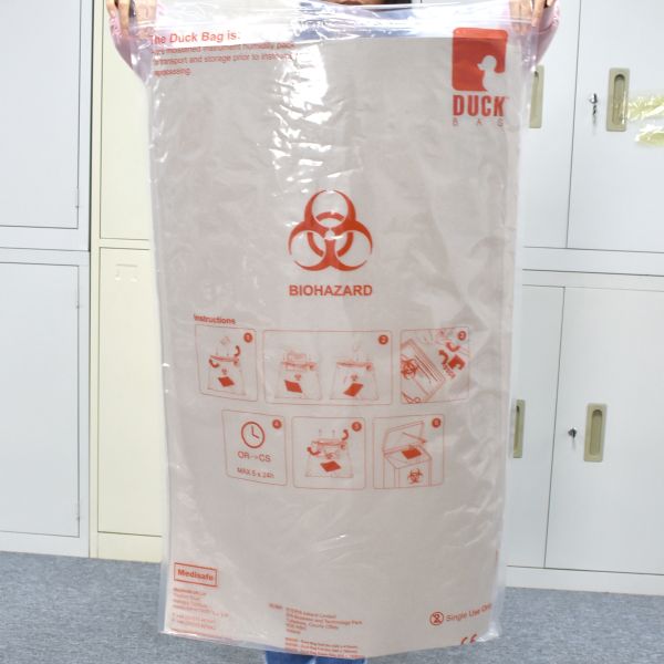 600MM wide double big zipper bag for industrial and medical waste products