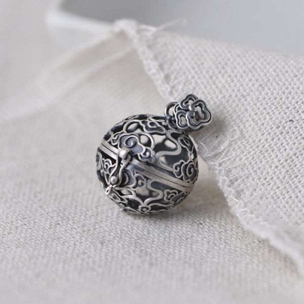 S925 Silver Vintage Craft Silver Sachet Ball Pendant for Mould Making and Sample Making