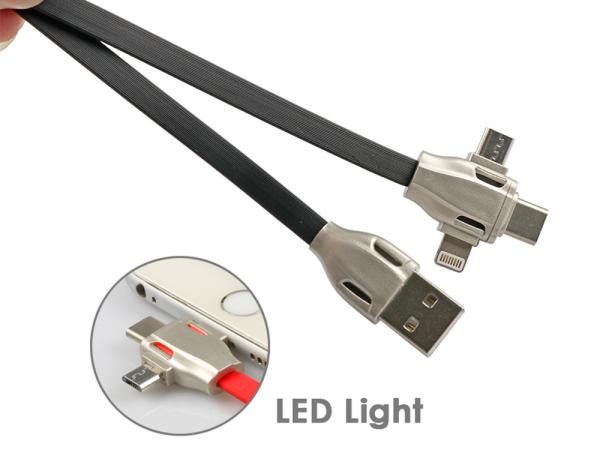 2018 New trending products logo printing fast charger 3 in 1 usb cable