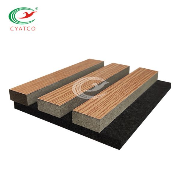 Hotel Modern 3D Wood Slat Wall Eco Friendly With Polyester Fiber