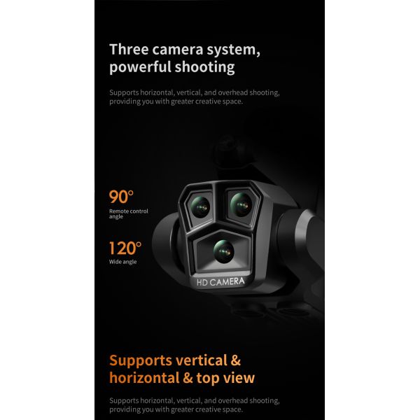Optical Flow Drone With Triple 4k Camera Wifi Fpv Camera Stabilizer for Beginners Obstacle Avoidance RC Quadcopter 2.4G