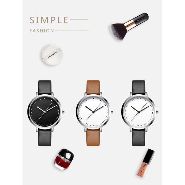 Minimalist Waterproof Men Watch Printed Dial Luxury Leather Wrist Men Quartz Watches