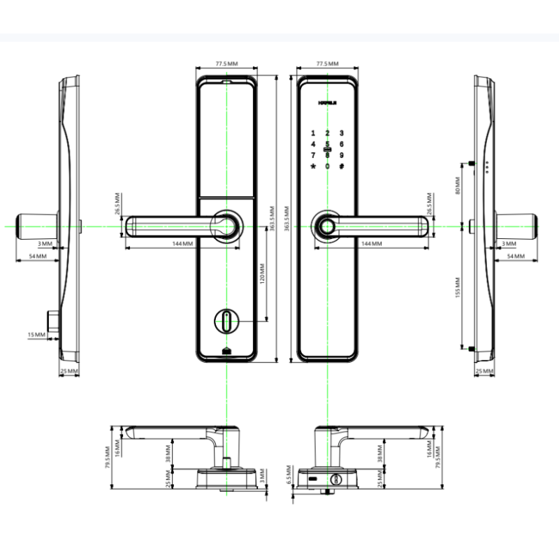 Tuya TTLock App Intelligent Doorlock ELA E-30 Inteligentes Con Wifi Electric Digital Fingerprint Keyless Entry Smart Doo