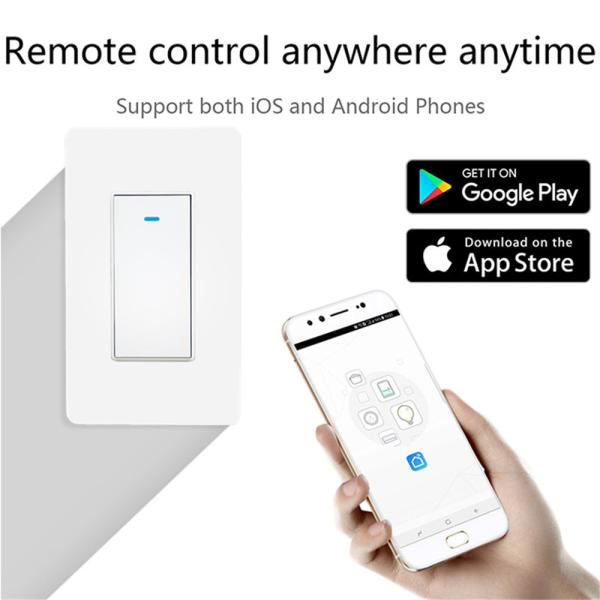 US Standard Push Button Wifi Wall Smart Light Switch 1/2/3 Gang App Remote Voice Control Intelligent Wireless For Google