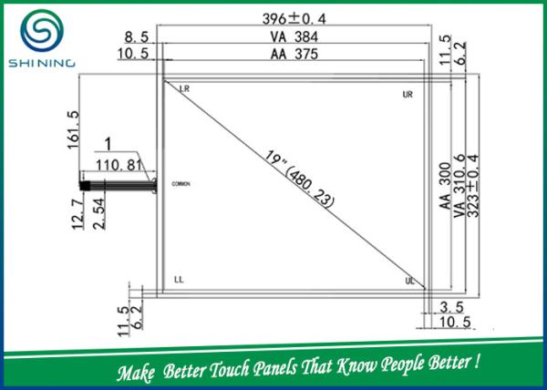 Public Mold 19 Inches 5 Wire Touch Screen / Touch Panel For Industry Device