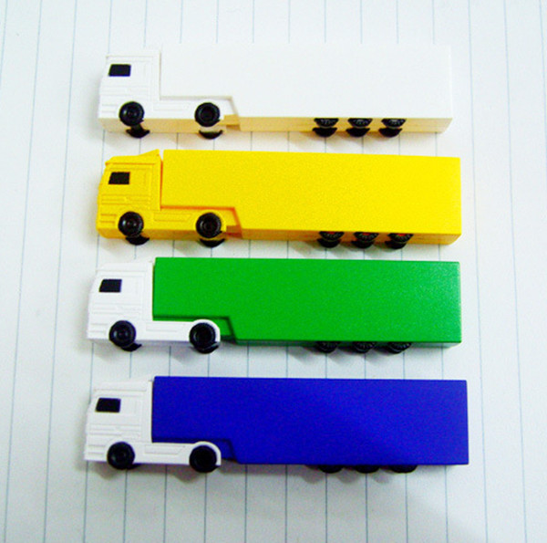 Lecteur en plastique 8GB d'instantané d'USB de camion créatif jaune pour annoncer le cadeau