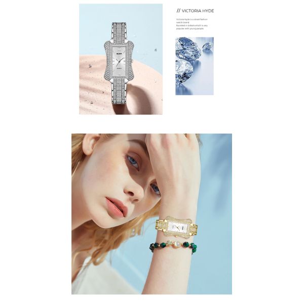 Дозоры кварца моды сплава 3ATM женщин квадратные с диамантом