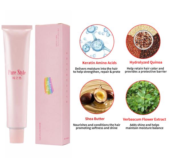 Purestyle Professional OEM Hair Color Cream Raw Material with low Ammonia Variant  Colors