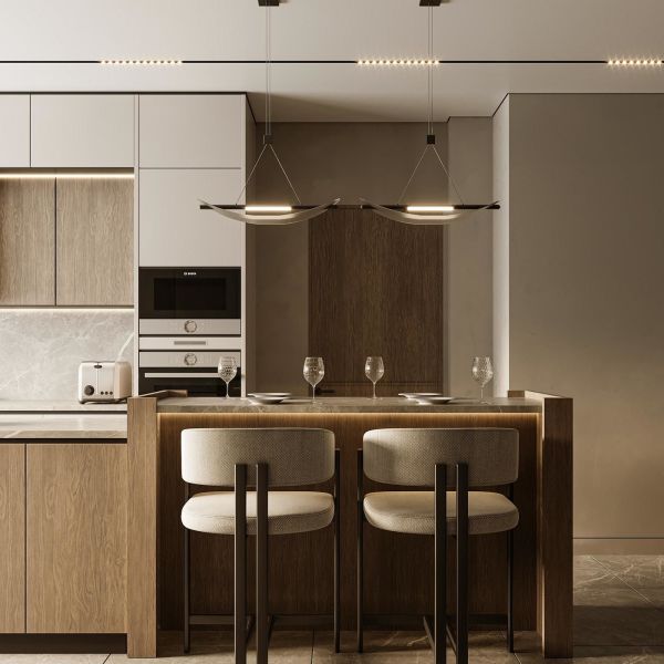 Кухонная мебель на заказ Современная натуральная твердая древесина Модульные кухонные шкафы Вилла использовать роскошные кухонные шкафы