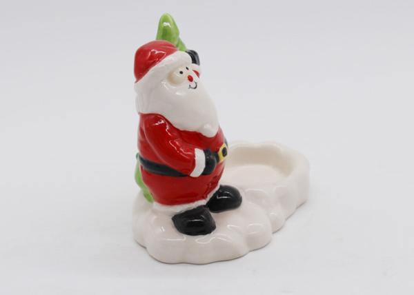 Home Decor Ceramic Candle Holders Hand Painted Christmas Santa Tealight Holder