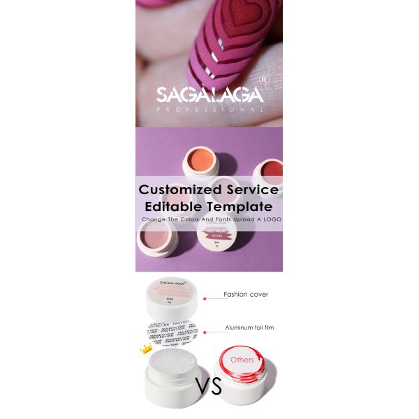 Boîte de vente au détail Jar Art 1 Ensemble de peinture UV métallique Peinture à l'encre douce sur coup Peinture solide Gel d'ongle CPSR Certifié RTS MOQ 24PCS