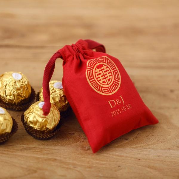 personalize LOGO wedding candies favor gift packaging reusable bag
