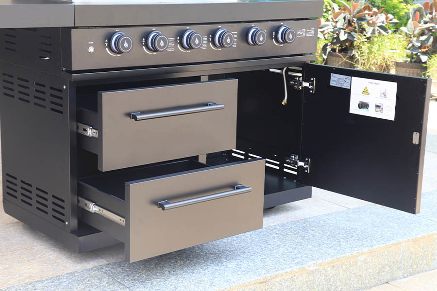 Professional Stainless Steel Grill Cabinet Unit With Multi-Burner Gas Grill