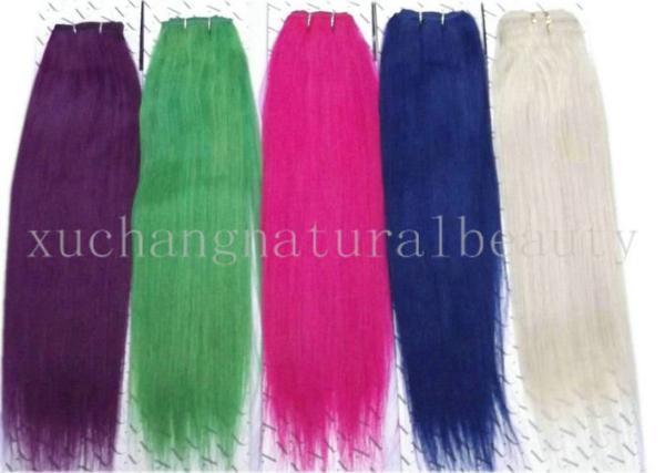 Colored Silky Straight Non Remy Human Hair For Women , 14 - 28 Length