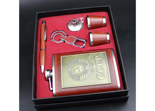 Pocket Liquor Bottle Gift Box Set  , 8 Oz Ccp Alcohol Hip Flask Western Style