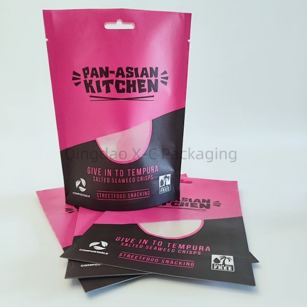 Sustainable Biodegradable Packaging Pouches 100% Compostable Zipper Top