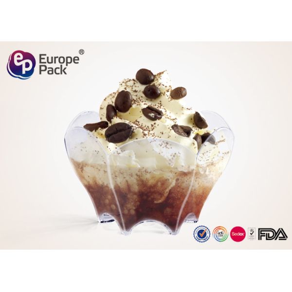 FDA LFGB Disposable Small Dessert Cups Plastic Shot Glasses For Desserts