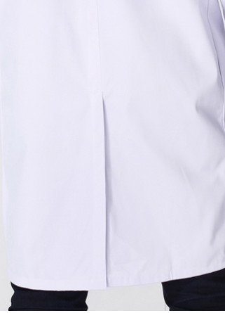 155 el doctor largo tejido llano Medical Uniform de la manga del bolsillo de remiendo del algodón 20%White del poliéster el 80% del G/M