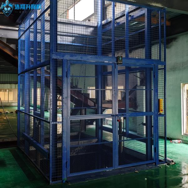 2t 3stop CE Approved Cargo Lift Platform Freight Elevator Cage Lift in Warehouse