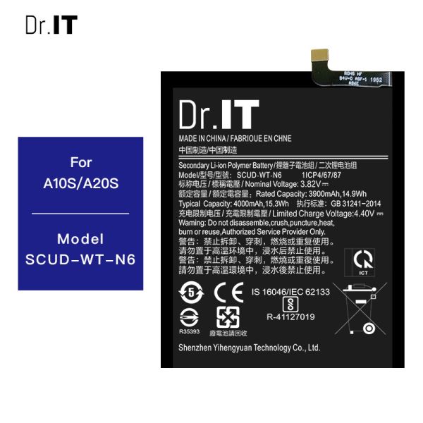 4000mAh Samsung A10s Battery Replacement Rechargeable 3.85V ROHS Standard