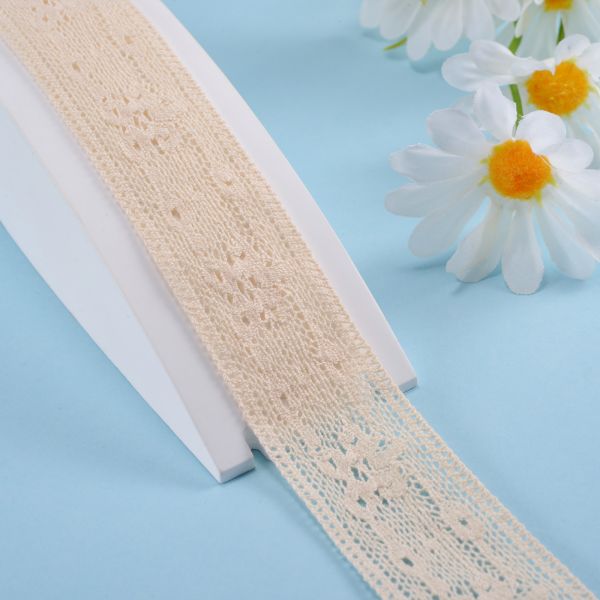 Вышивка Нилоновая хлопчатобумажная кружева Подстрижка 100 ярдов Длина для платья