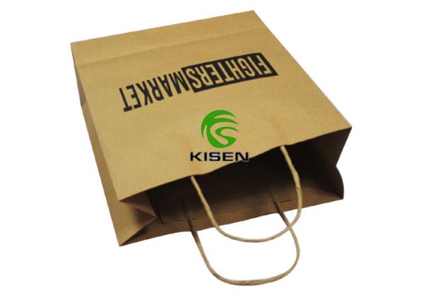 Pantone Twisted Handle Paper Bags , Automatic Machine Made Brown Kraft Paper Bags