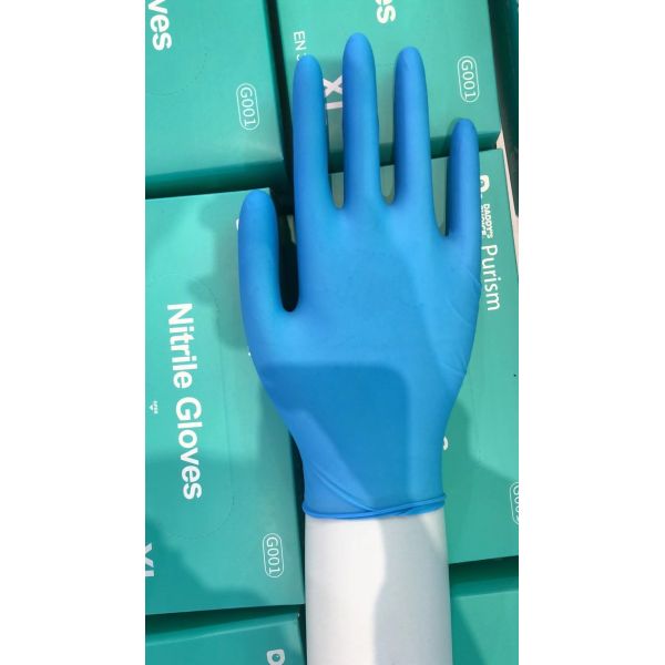 Перчатки экзамена больницы устранимые красят голубые перчатки нитрила 3 размера