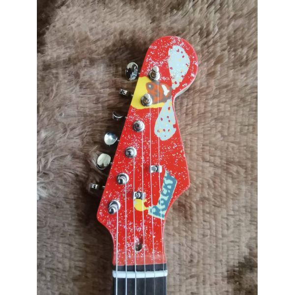 Custom Grand George Harrison Rocky Electric Guitar Accept Guitar and Bass with Colorful Pickups OEM