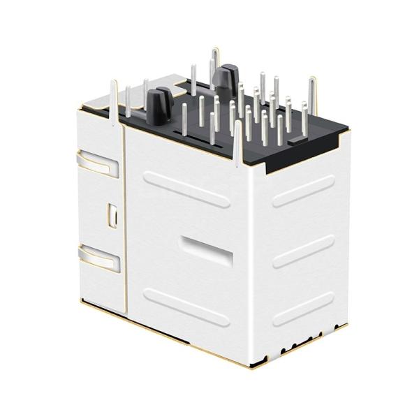 LPJG17039AFNL 1000 Base-T 2X1 Port RJ45 ジャック イーサネットコネクタ グリーン/グリーン LED