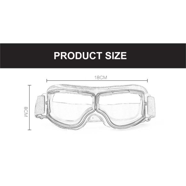 Silicone Strap Customizable Vintage Leather Motorcycle Riding Goggles for Helmet