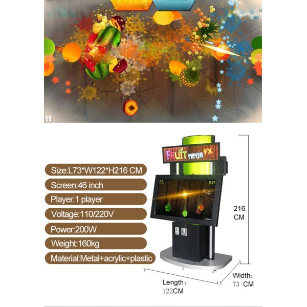 CE Amusement Game Machines 46 Inch Video Somatosensory Cutting Fruit Lottery Game Machine