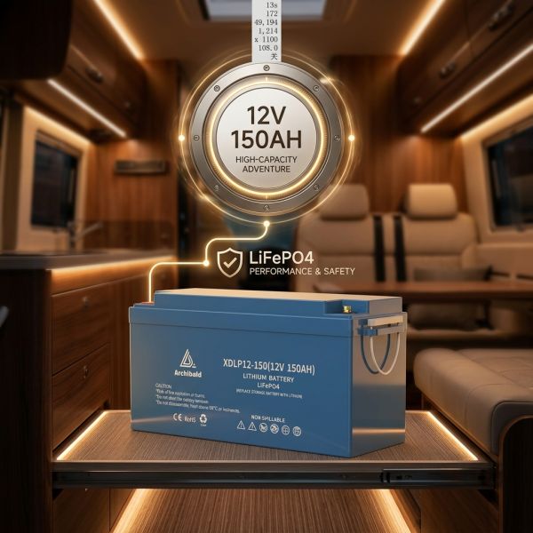 12V 200AH LiFePO4 Camper Van Lithium Battery 2560Wh Premium Power System for Luxury RV Conversion