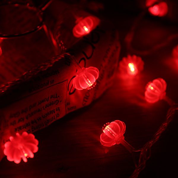 Traditional Knot Red Hanging Lantern LED String Light Battery Operated Party Supplies Lunar Chinese New Year Decorations 2022