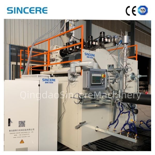 High Efficient HDPE Hollow Wall Spiral Winding Drainge Pipe Extruding Machine