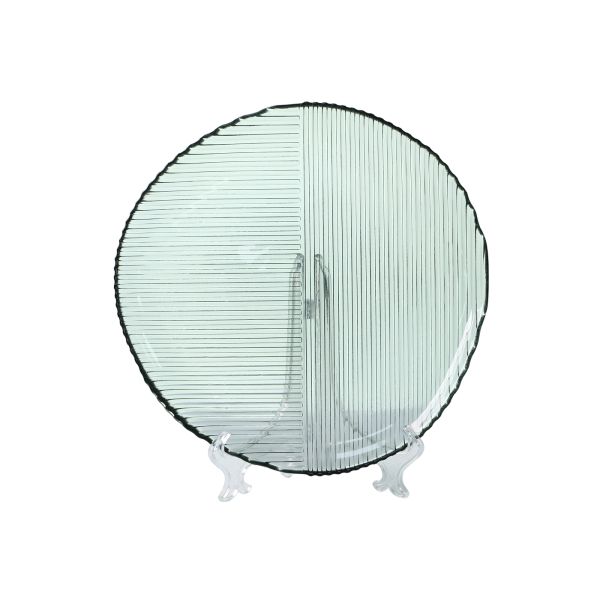 Oval Solid Purple Glass Charger Plates , 32cm Crystal Salad Plates